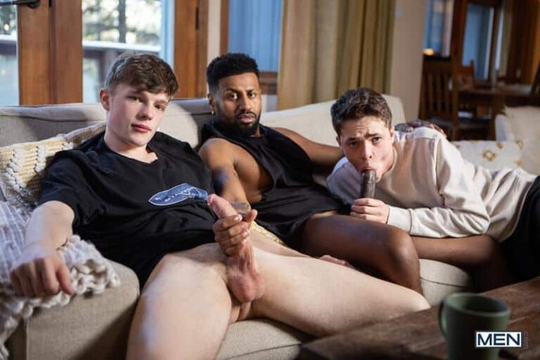 Gay sex threesome Braxton Cruz, Troye Dean and Jake Preston’s hardcore big cock anal fuck fest