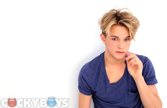 Blond young man Jett Black at Cockyboys