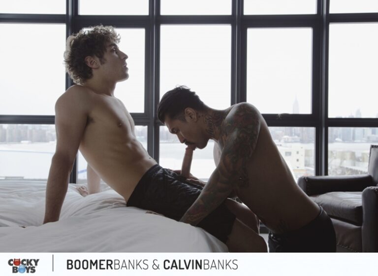 Calvin Banks’ big cock proves quite a challenge for Boomer Banks but you know he really wants it